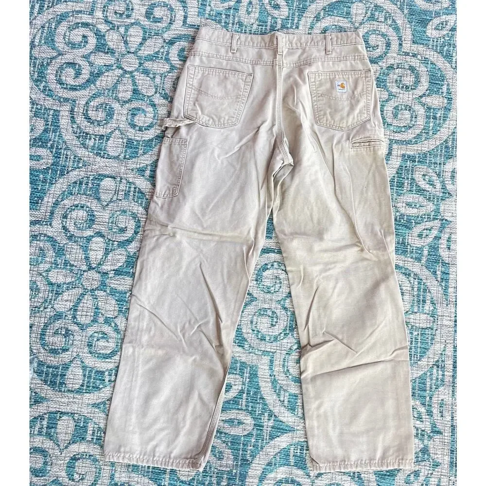 Carhartt Men's FRB180 GKH‎ Flame-Resistant Canvas Cargo Khaki Pants - Size 36x34